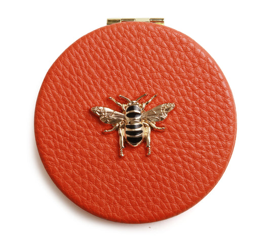 Orange Round Compact mirror