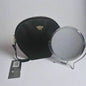 Black - Padded Luxury Travel Case with Round Silver Mirror (1x and 3x)