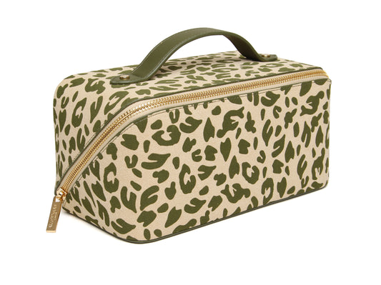 Olive Leopard - Train Case