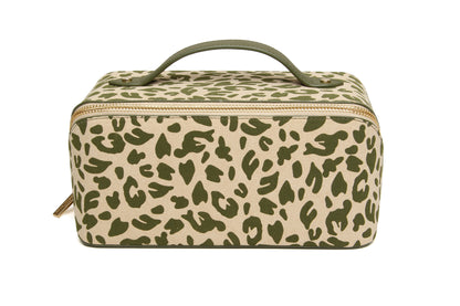 Olive Leopard - Train Case