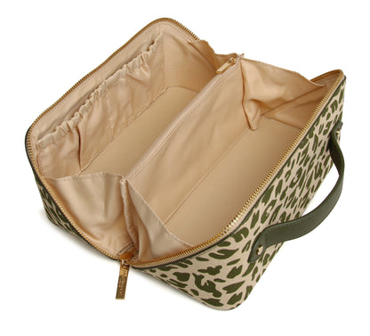 Olive Leopard - Train Case