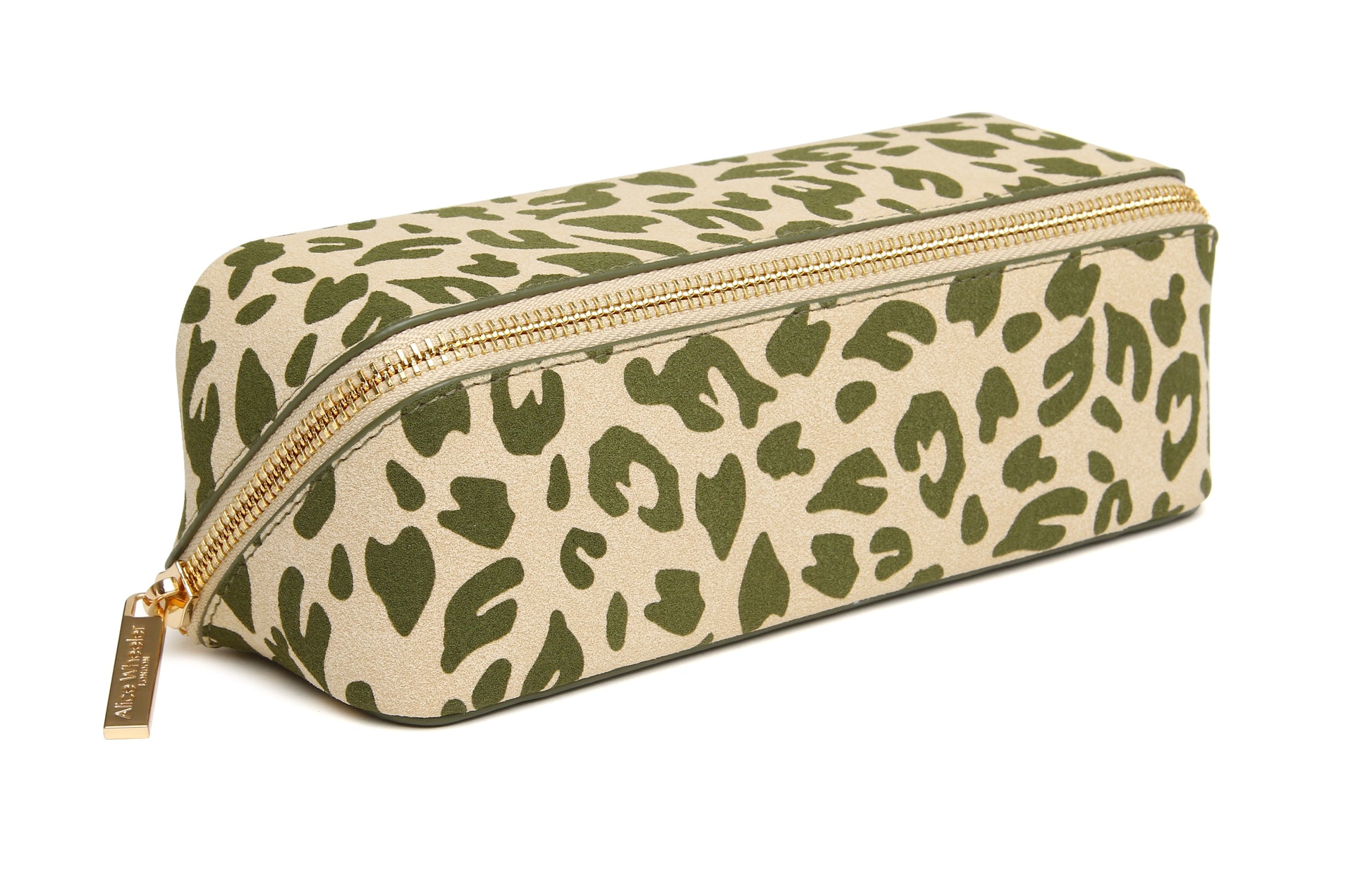 Olive Leopard - Small Train case