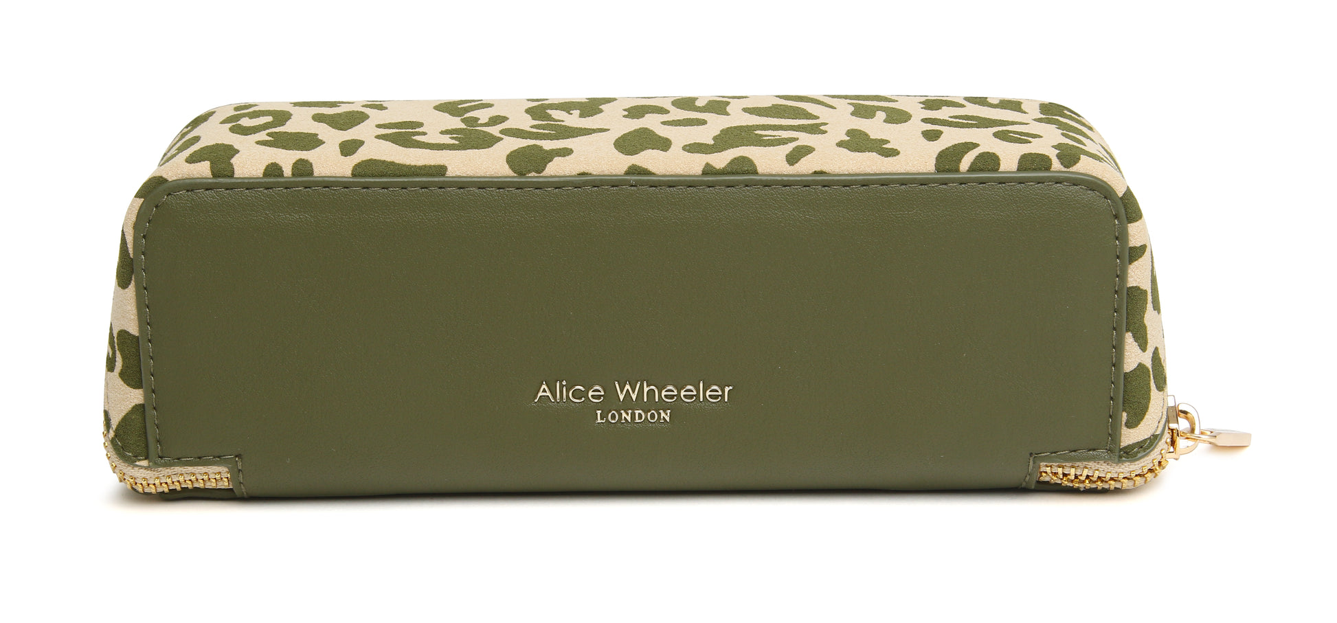 Olive Leopard - Small Train case