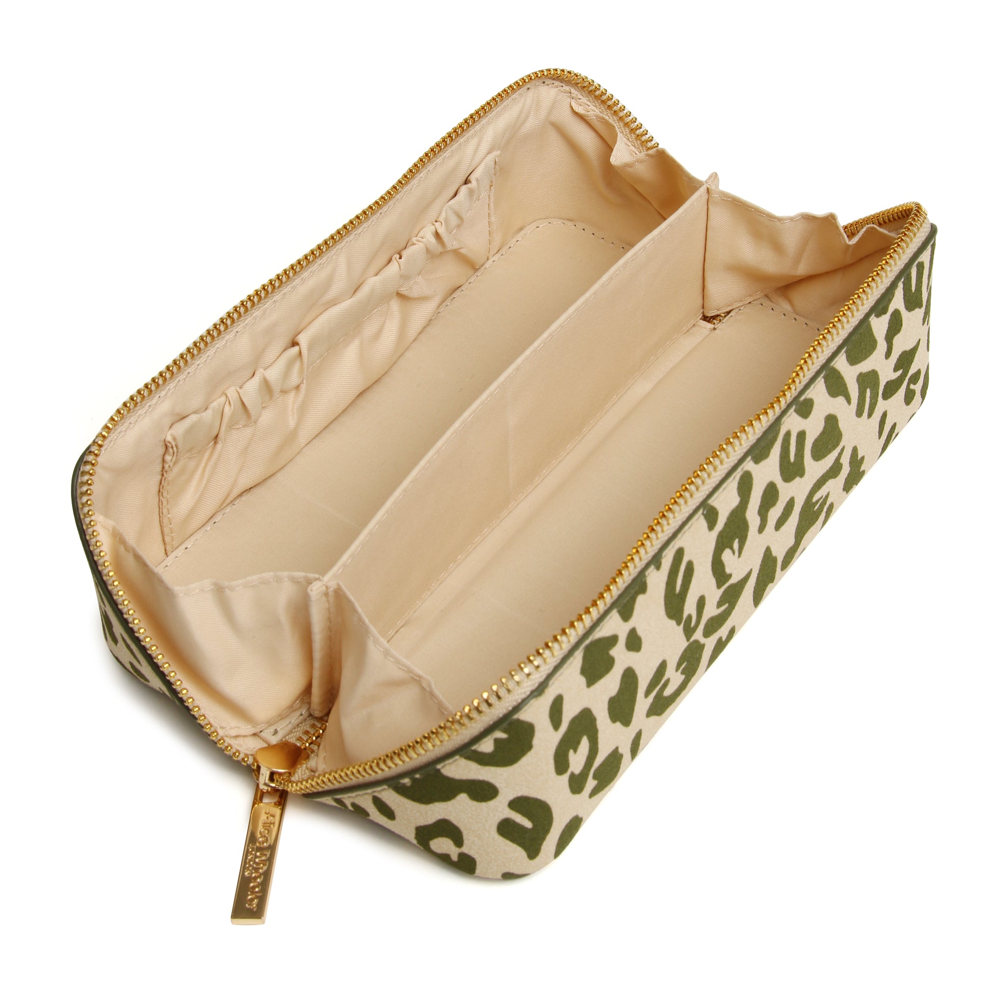 Olive Leopard - Small Train case