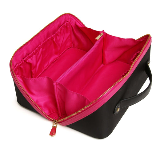 Black & Hot Pink - The London Train Case Co. Two-Tone Train Case