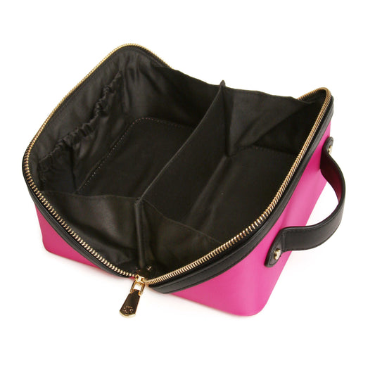 Hot Pink & Black - The London Train Case Co. Two-Tone Train Case