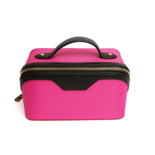 Hot Pink & Black - The London Train Case Co. Mini Two-Tone Train Case