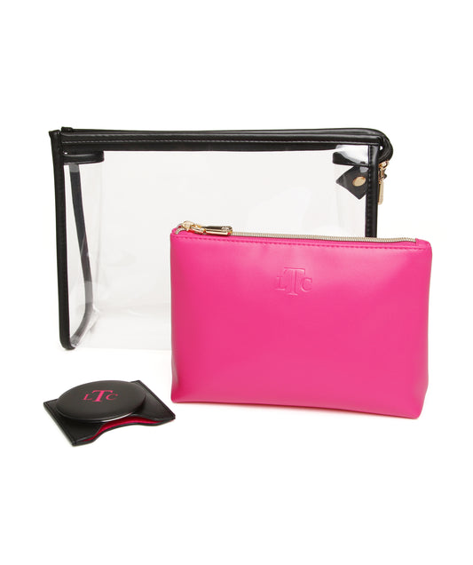 Pink & Black LTC Luxury 3 Piece Beauty/Makeup Set