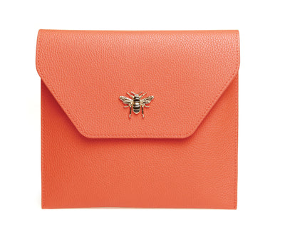 Orange Luxury Travel Mirror and Case with 7x magnifying