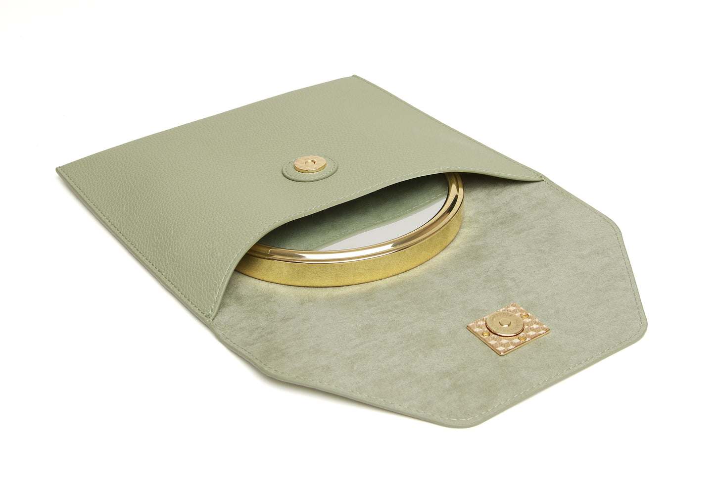 Sage Luxury Travel Mirror and Case with 7x magnifying