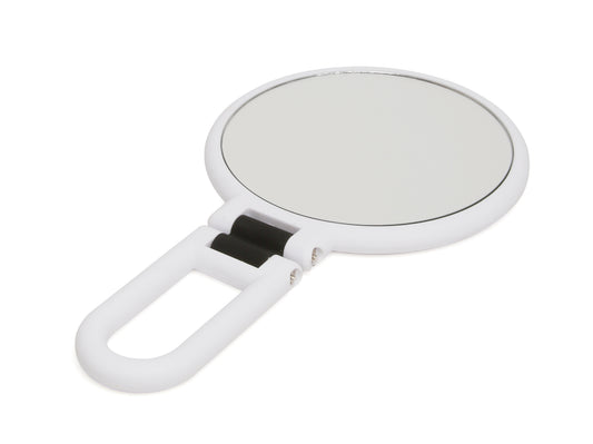 White - Soft Touch Hand Mirror 10x Mag
