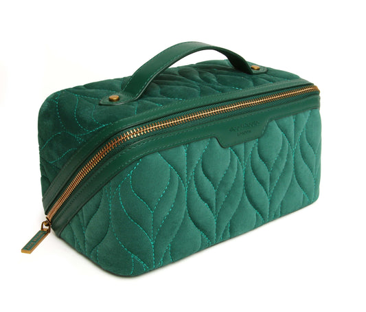 Teal Velvet Train Case