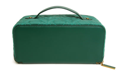 Teal Velvet Train Case