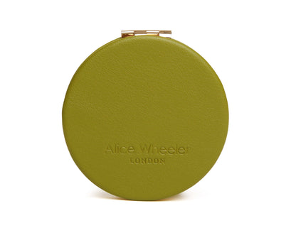Lime Round mirror compact