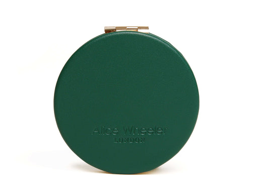 Teal Round mirror compact