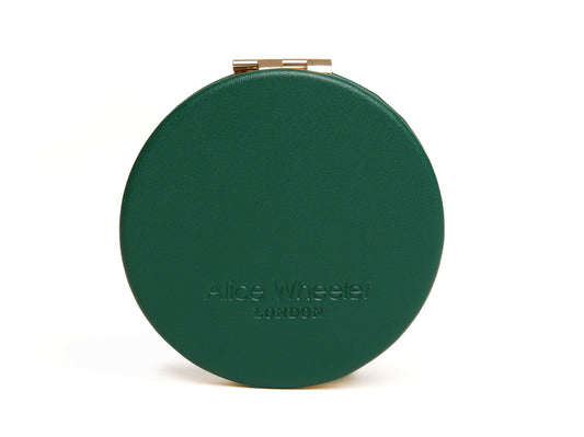 Teal Round mirror compact
