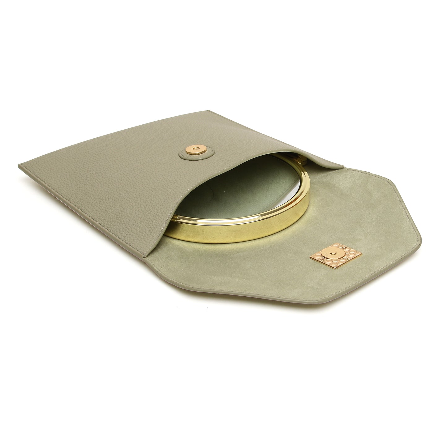 Pistachio Luxury Travel Mirror and Case with 7x magnifying