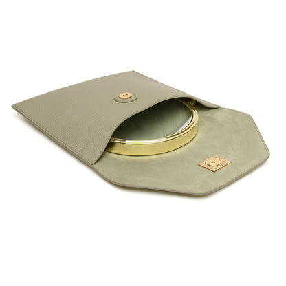 Pistachio Luxury Travel Mirror and Case with 7x magnifying