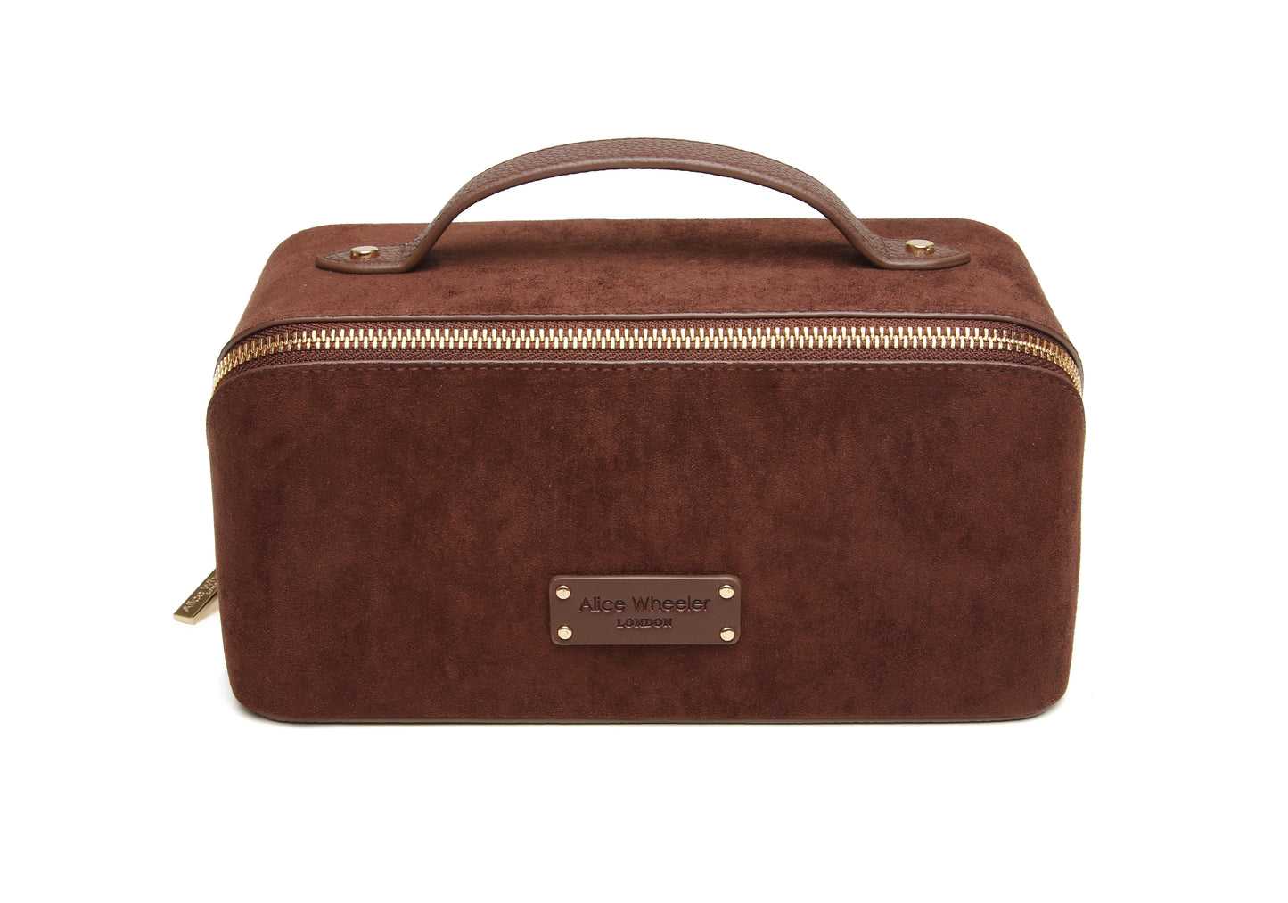 Chocolate Kensington Suede Train Case