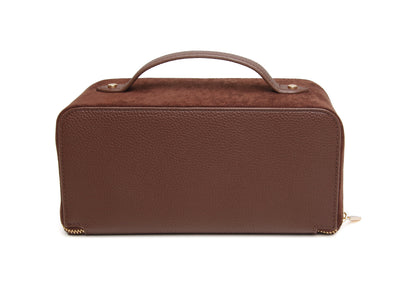 Chocolate Kensington Suede Train Case