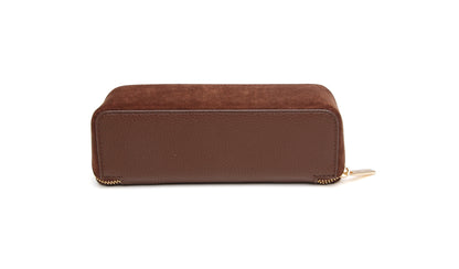 Chocolate Kensington Suede Small Train Case