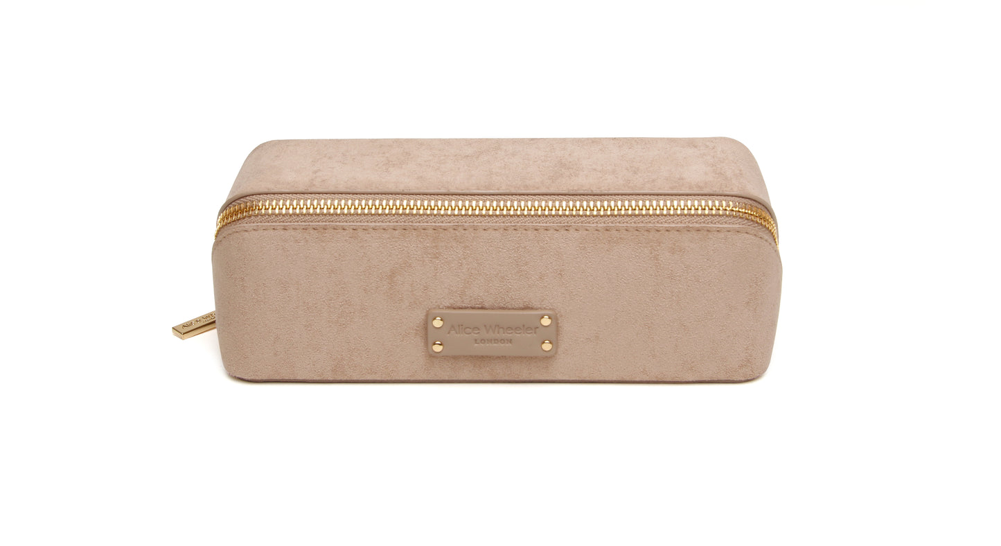 Mink Kensington Suede Small Train Case