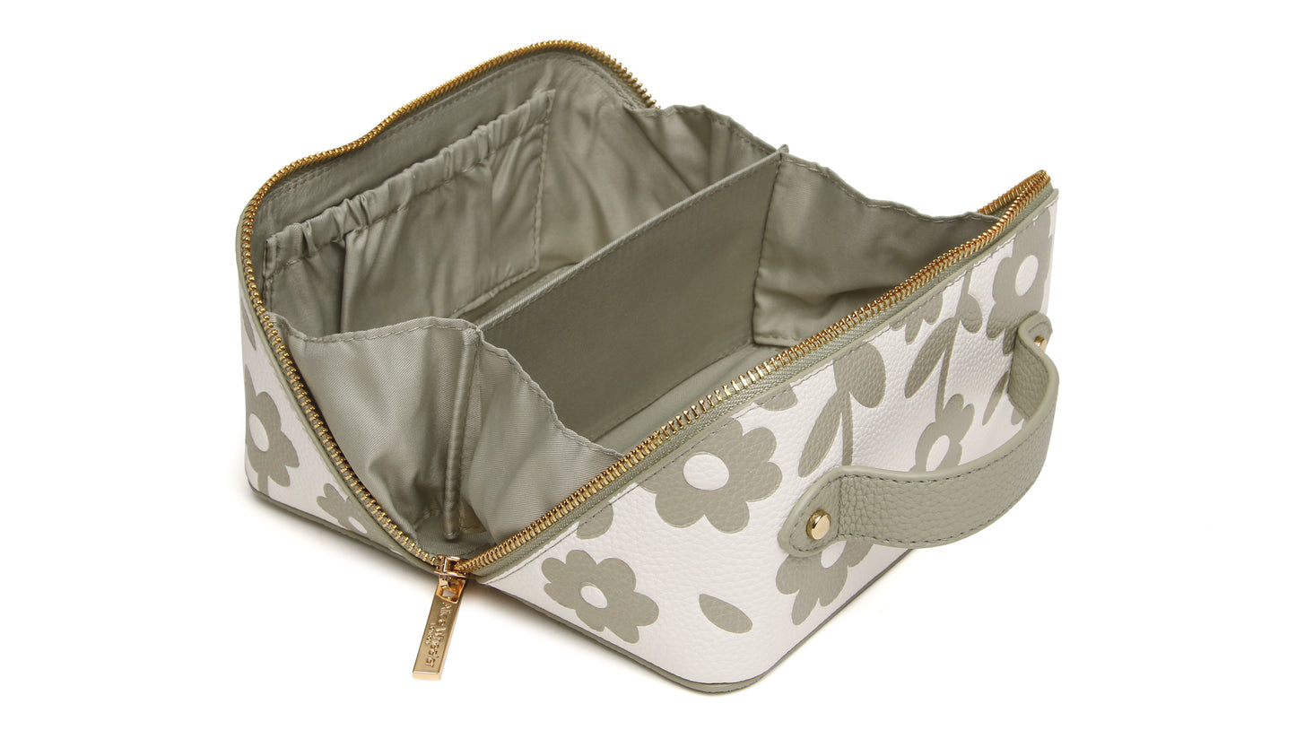 Pistachio Floral Mini Train Case
