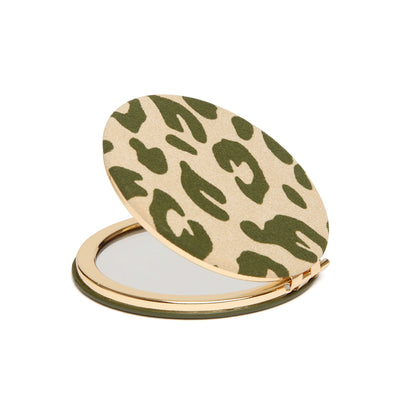 Olive Leopard - Round Compact Mirror
