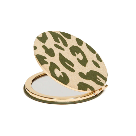 Olive Leopard - Round Compact Mirror