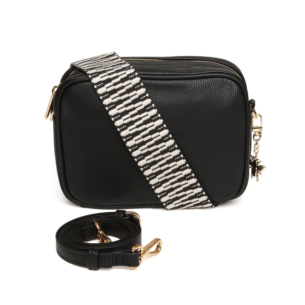 Alice Wheeler Soho Duel Compartment Camera Crossbody Bag - For Ladies With 2 Adjustable Straps & Bee Charm