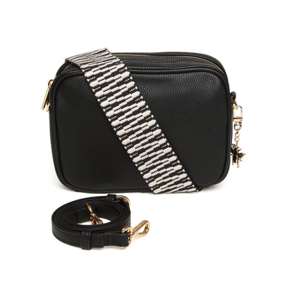 Black Soho Dual Compartment Camera Crossbody Bag