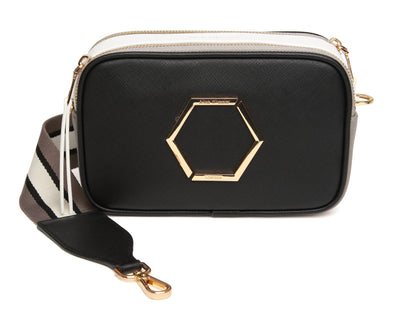 Black - Pimlico Honeycomb Tricolour Cross Body Bag