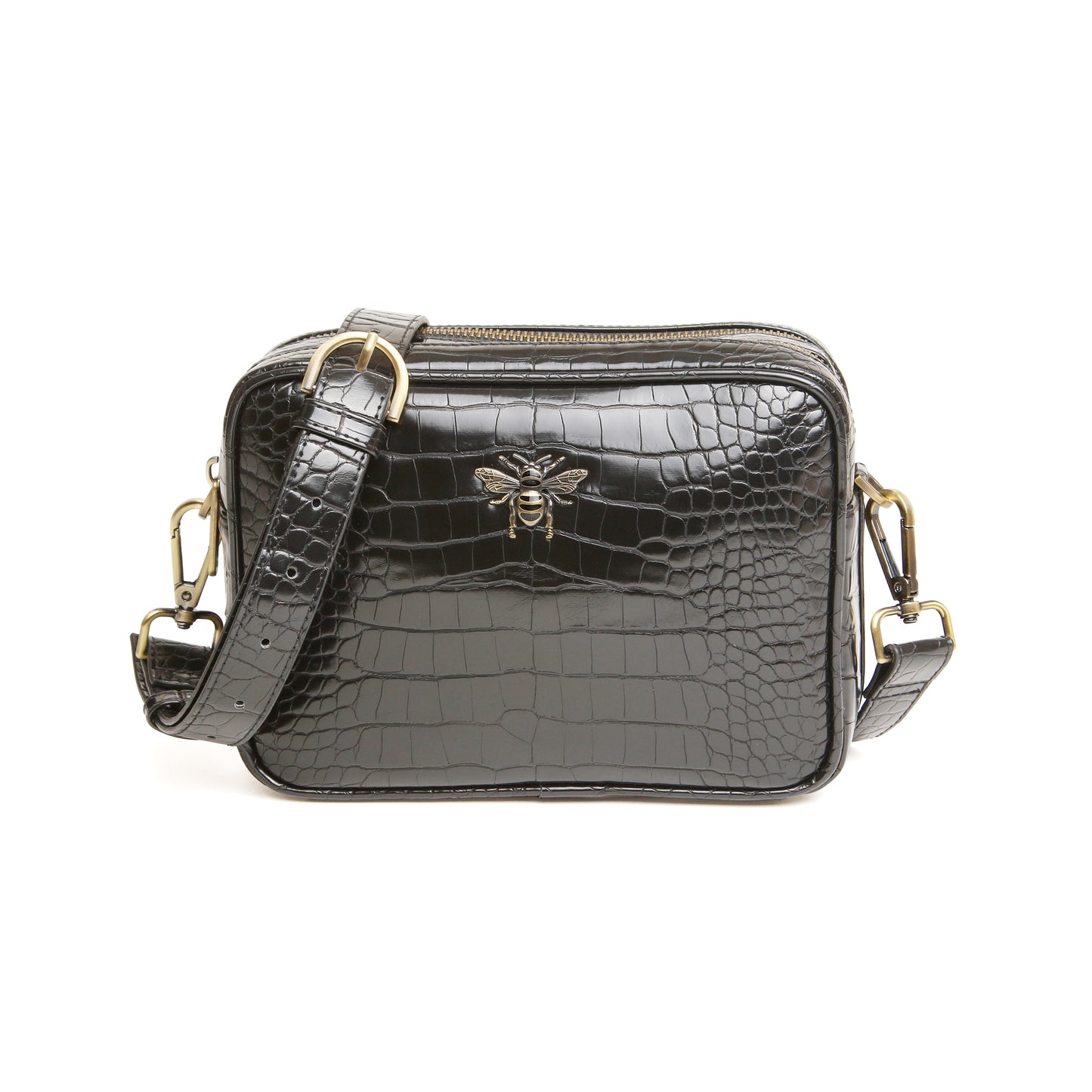 Luxury Black Croc Soho Crossbody Bag – Alice Wheeler London