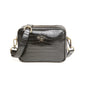Luxury Black Croc Soho Dual Compartment Camera Crossbody Bag