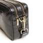 Luxury Black Croc Soho Dual Compartment Camera Crossbody Bag