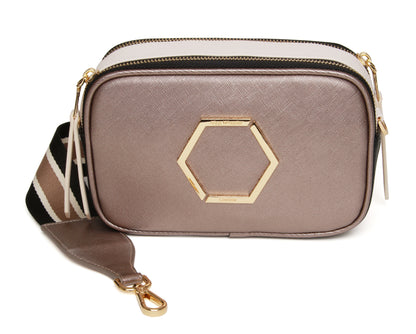 Bronze - Pimlico Honeycomb Tricolour Cross Body Bag