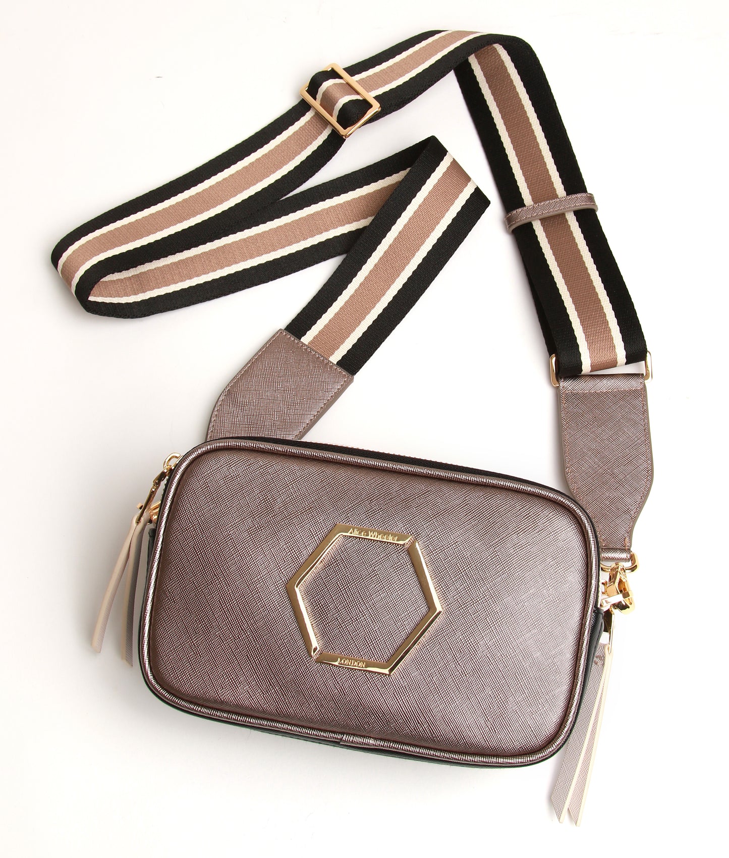 Bronze - Pimlico Honeycomb Tricolour Cross Body Bag