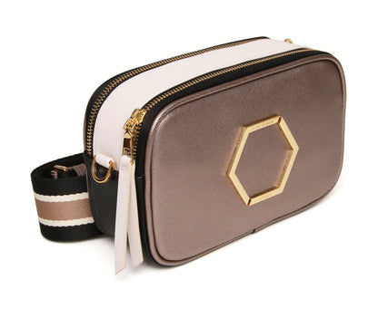 Bronze - Pimlico Honeycomb Tricolour Cross Body Bag