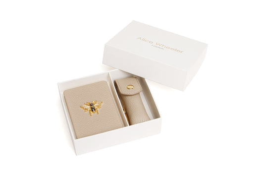 Stone - Oblong compact Mirror & Liptick holder gift set