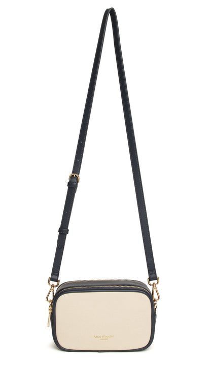 Navy Stripe Madrid Camera Crossbody Bag