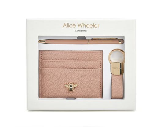 Pink Bow Card Holder, Key Ring and Pen Gift Set