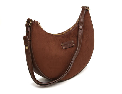 Chocolate - Kensington Suedette Shoulder and Crossbody Bag