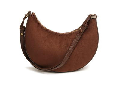 Chocolate - Kensington Suedette Shoulder and Crossbody Bag
