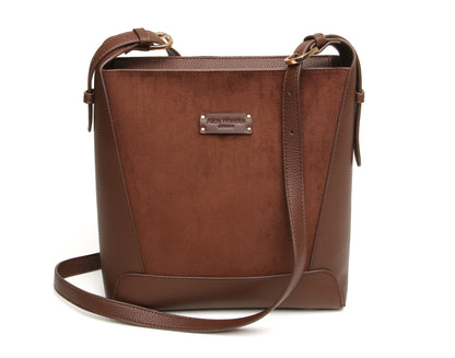 Chocolate - Kensington Suedette Crossbody Bag
