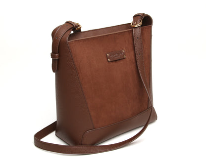 Chocolate - Kensington Suedette Crossbody Bag
