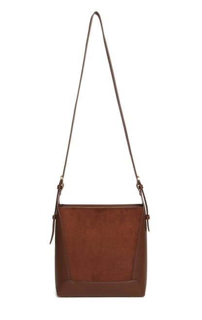 Chocolate - Kensington Suedette Crossbody Bag