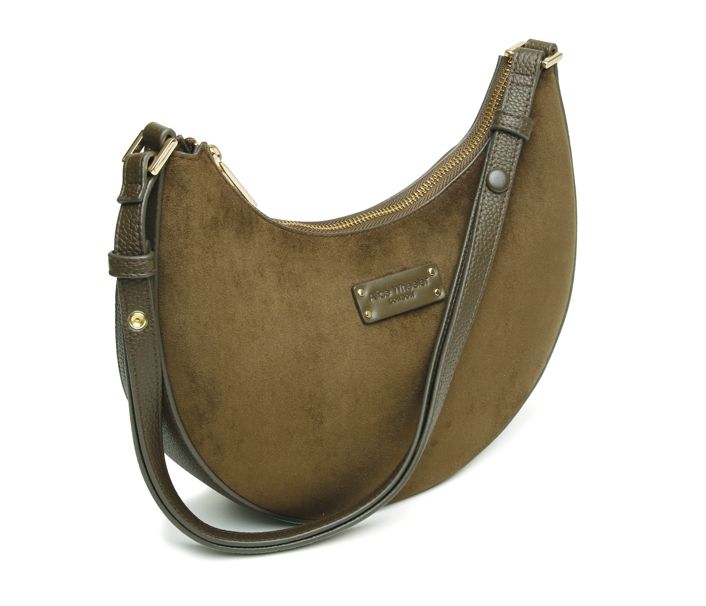 Olive - Kensington Suedette Shoulder and Crossbody Bag