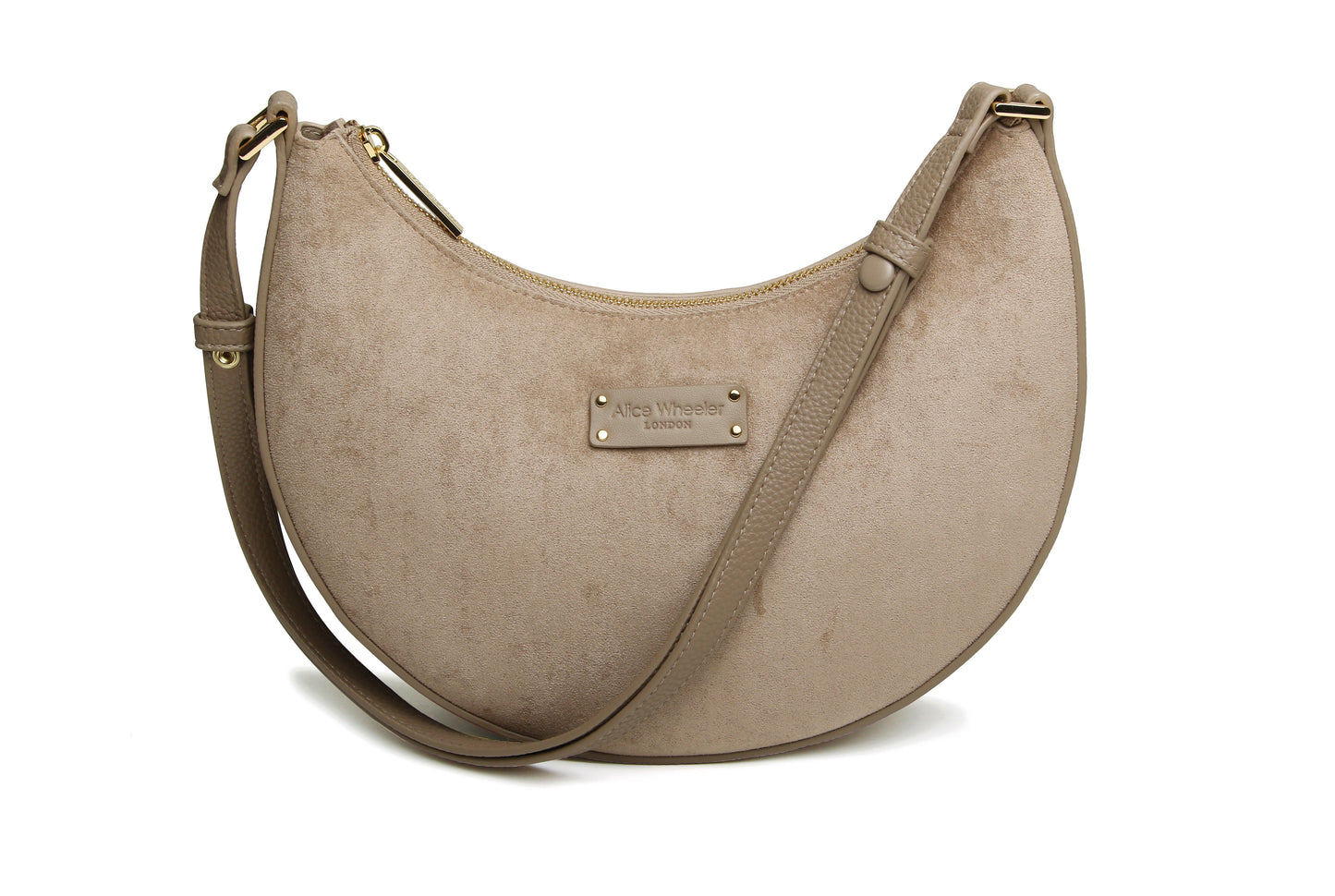 Mink - Kensington Suedette Shoulder and Crossbody Bag