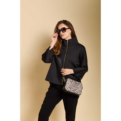Leopard - Dual Double Zip Crossbody Bag