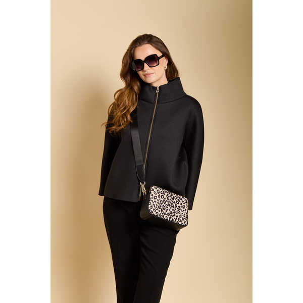 Leopard - Dual Double Zip Crossbody Bag